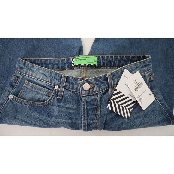 Free People x Sandrine Rose R1006-D007 Women Sz 30 Blue Straight Leg Jeans $198 - Picture 3 of 8